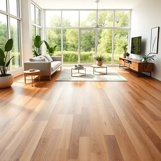 Alexandria VA modern interior with seamless Click Lock LVP flooring showing detailed wood grain and natural color variations