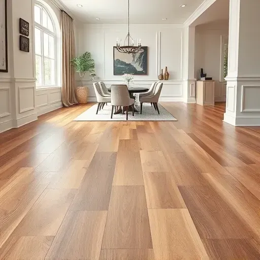 Luxury vinyl plank flooring with natural wood grain textures in a stylish upscale living room Alexandria VA