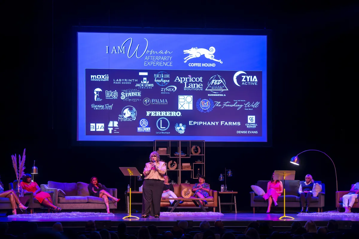 Projector with dozens of sponsor logos at a TWSS show