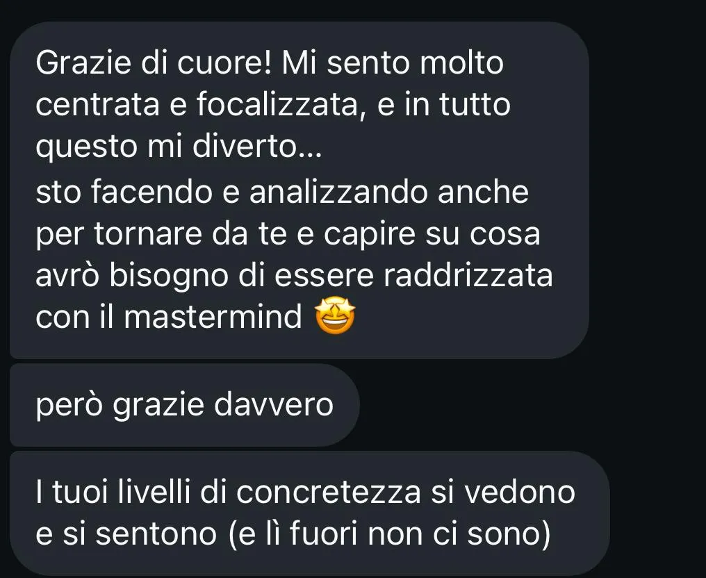 Testimonianza di una cliente