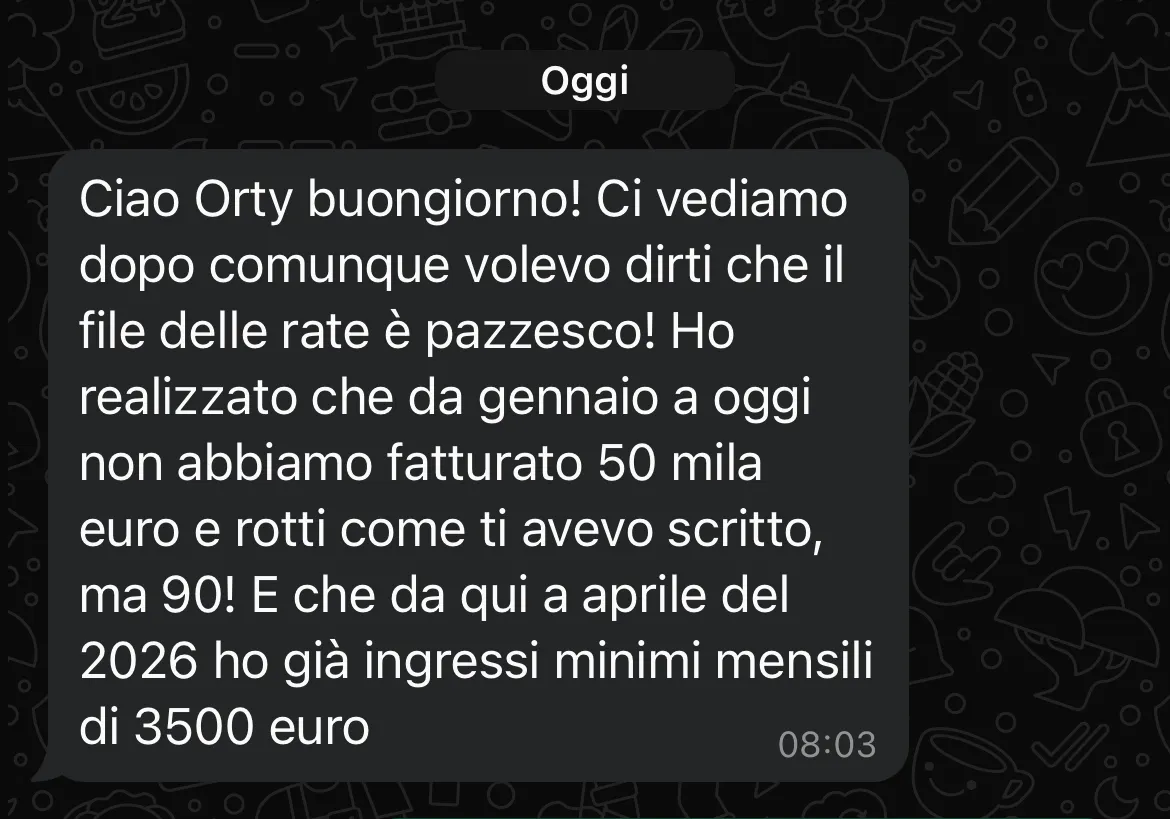 Testimonianza di una cliente