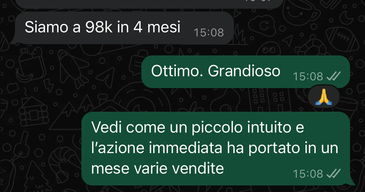 Testimonianza di una cliente