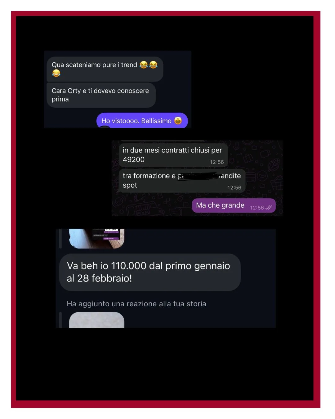 Testimonianza di una cliente