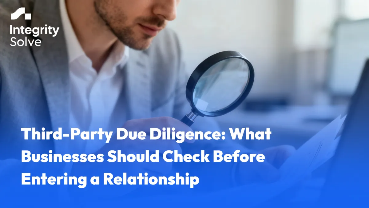 A short list of the main checks businesses should complete before onboarding a third party. 