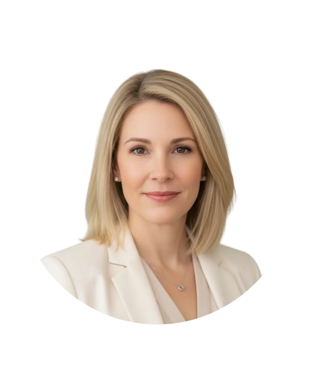 Rita, Pain Management Hypnotherapy Specialist, smiling in a white blouse