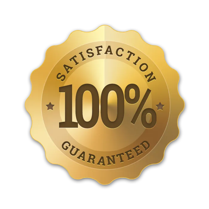 Gold 100% Satisfaction Guarantee badge above headline promising results or your feedback, reinforcing trust in the Holly Hatch Method.
