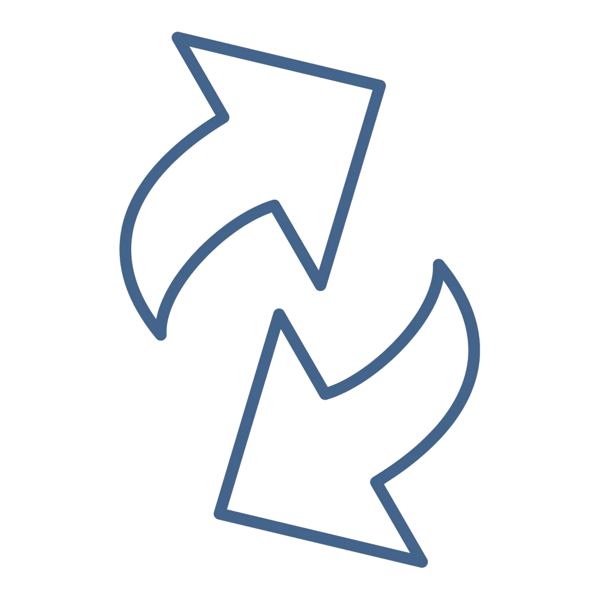 Circular arrow icon representing fast visual swaps to reduce screen chaos at home.