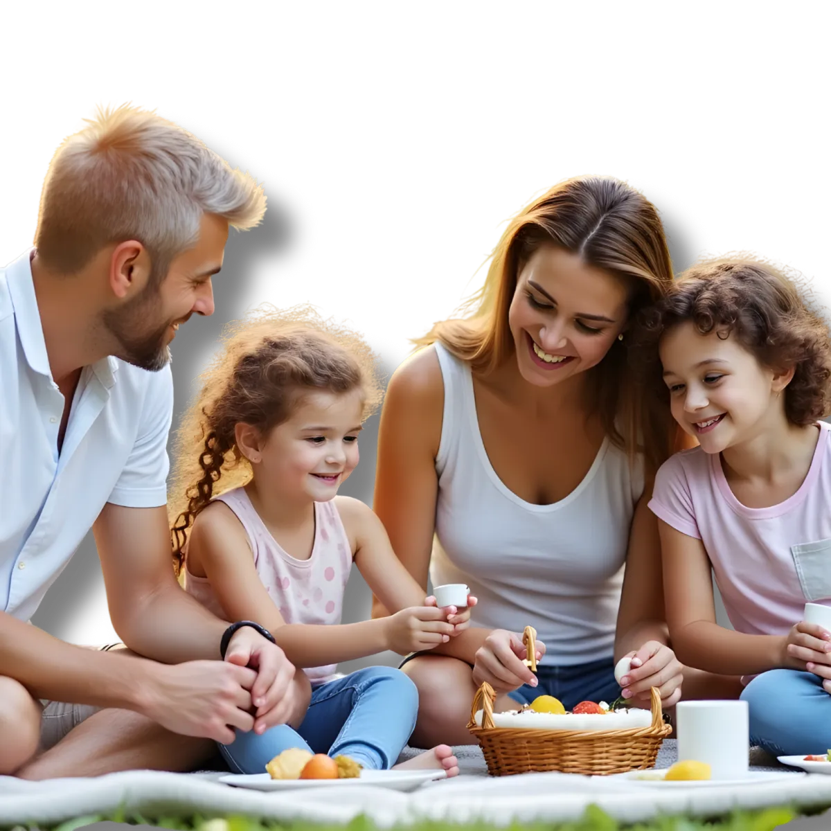 Mother and daughter smiling at the dinner table, emphasizing screen-free family meals.