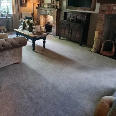 Saxony carpet fitted in a living room in Kirton, Lincolnshire.
