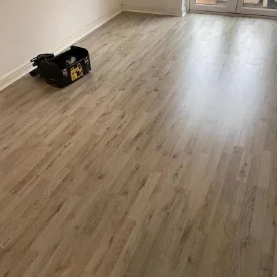 Laminate flooring fitted in a living room in Boston, Lincolnshire.