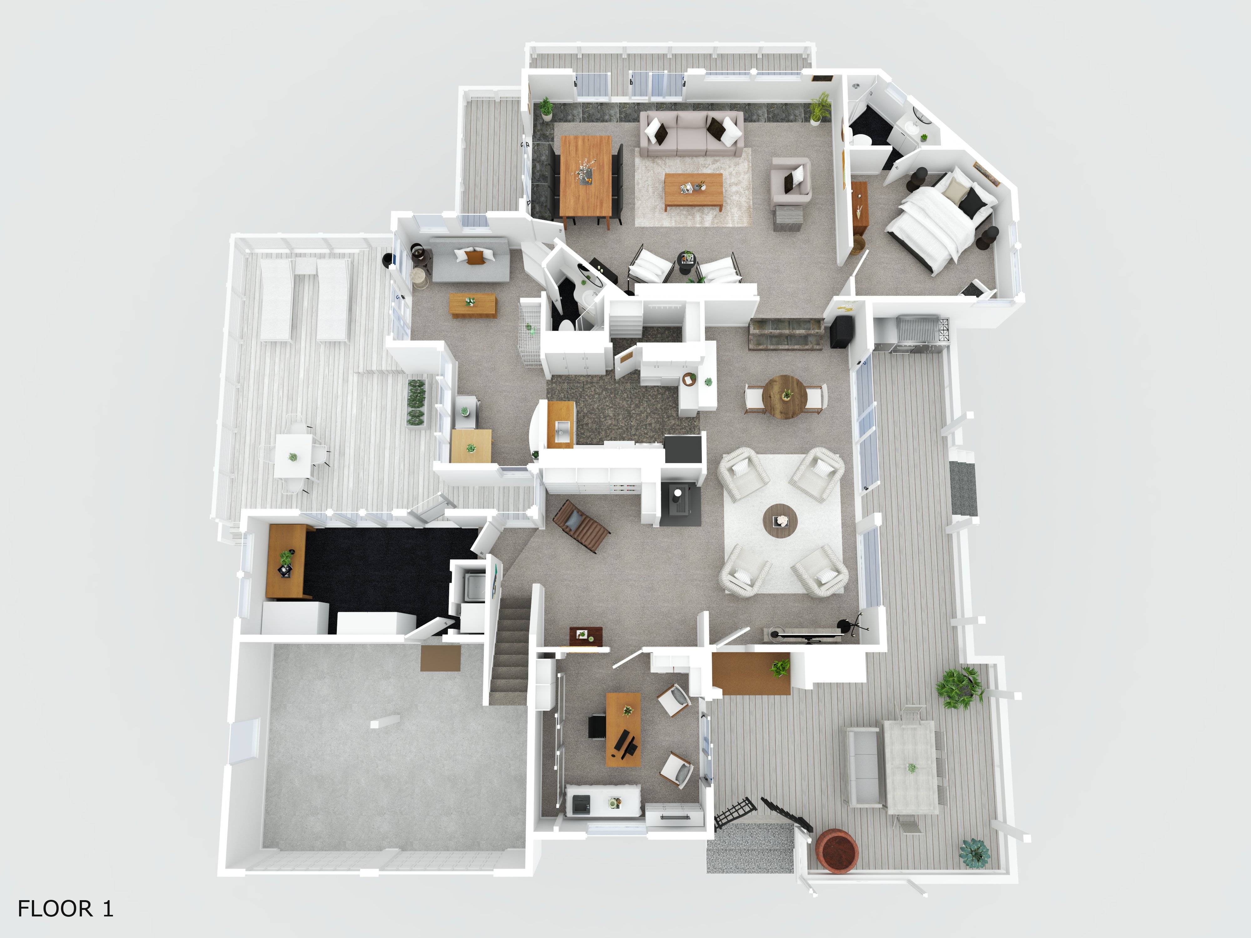 3d floor plan of a residential real estate property