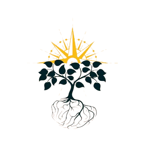 Legacy Process Partners logo featuring a stylized tree with roots, symbolizing growth and stability, and a radiant sunburst behind it, representing enlightenment and forward-thinking in business solutions.