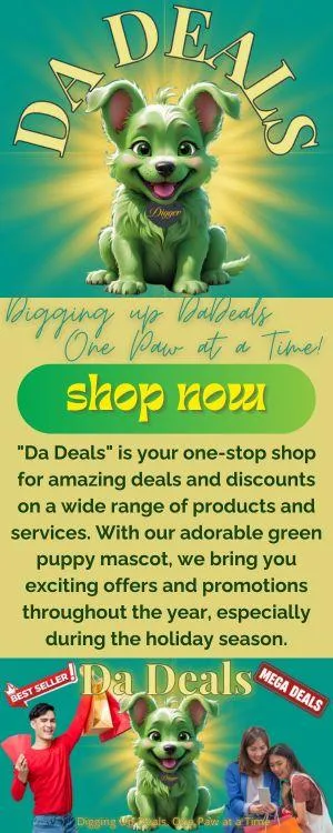 DaDeals Mascot Digger Shop Now Ad Image