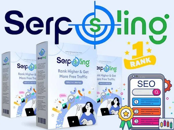 SerpSling logo and graphic - AI keyword research tool for Page 1 Google & YouTube rankings, recommended by JKC & Associates.