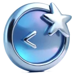 Liquid chrome icon of a browser and code symbols representing expert web design and development.