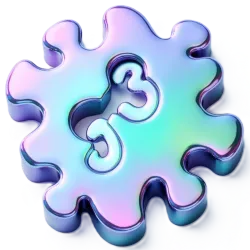 3D chrome icon for step 3: Implementation, showing interlocking puzzle pieces.