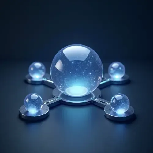 3D abstract icon representing a central hub