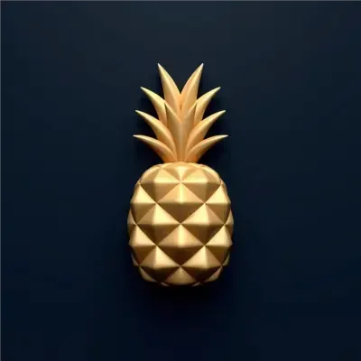 Icon of a golden pineapple, representing hospitality and welcome.