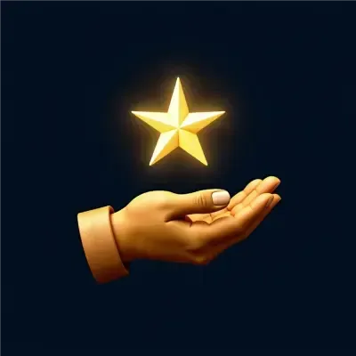 Icon of a golden star in an open hand, representing generosity.