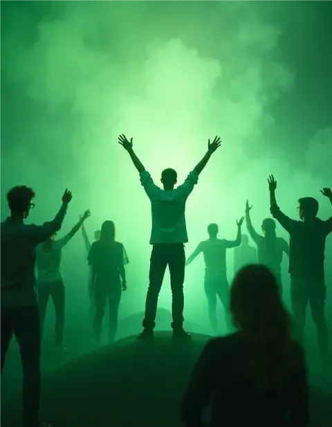 An abstract, vibrant background with a soft, flowing energy. Dominant colors are luminous bright green (#5CE63D) and clean whites (#FFFFFF), with very subtle, deep charcoal (#333333, a soft black) undertones in the shadows to provide depth without being harsh. Imagine soft, organic light flares and gentle, blurry streaks of the bright green radiating across a smooth, ethereal white canvas. The effect should be luminous and energetic but not distracting, with ample clean, brighter space for text overlay. The overall feeling is fresh, modern, and inspiring.