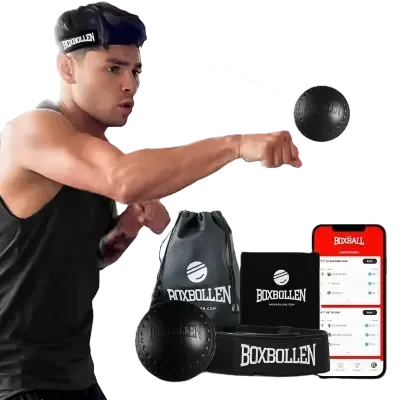 Boxbollen® Boxing Reflex Ball - Celebrity-Endorsed Home Workout Game - App-Connected Punch Counter - Hand Eye Coordination Training Ball - Christmas Gift for Boxers, All Ages - Stocking Stuffer