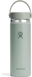 Hydro Flask Water Bottle - Insulated Stainless Steel - Wide Mouth Flex Lid, Non Spill, Leakproof and Refillable in 20 Oz Agave Green