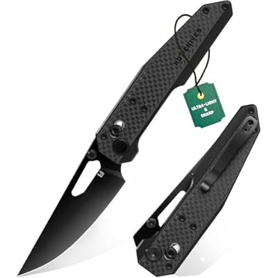 Carbon Fiber G10 with 14C28N steel Pocket Knife 3.6", designed by NOC Knives, Axis-lock folding cutting tool, Lightweight EDC Knife for Men Women