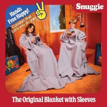 Snuggie The Original Wearable Blanket with Sleeves for Adults| Functional Warm Cozy Super Soft Fleece| As Seen on TV Light Grey