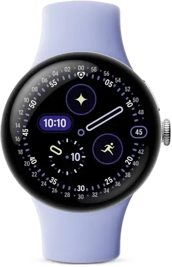 Google Pixel Watch 4 (41mm) - Android Smartwatch - Heart Rate and Sleep Tracking - 30-Hour Battery - Fitness Tracking - Google AI - Polished Silver Aluminum Case - Iris Active Band - LTE (2025 Model)