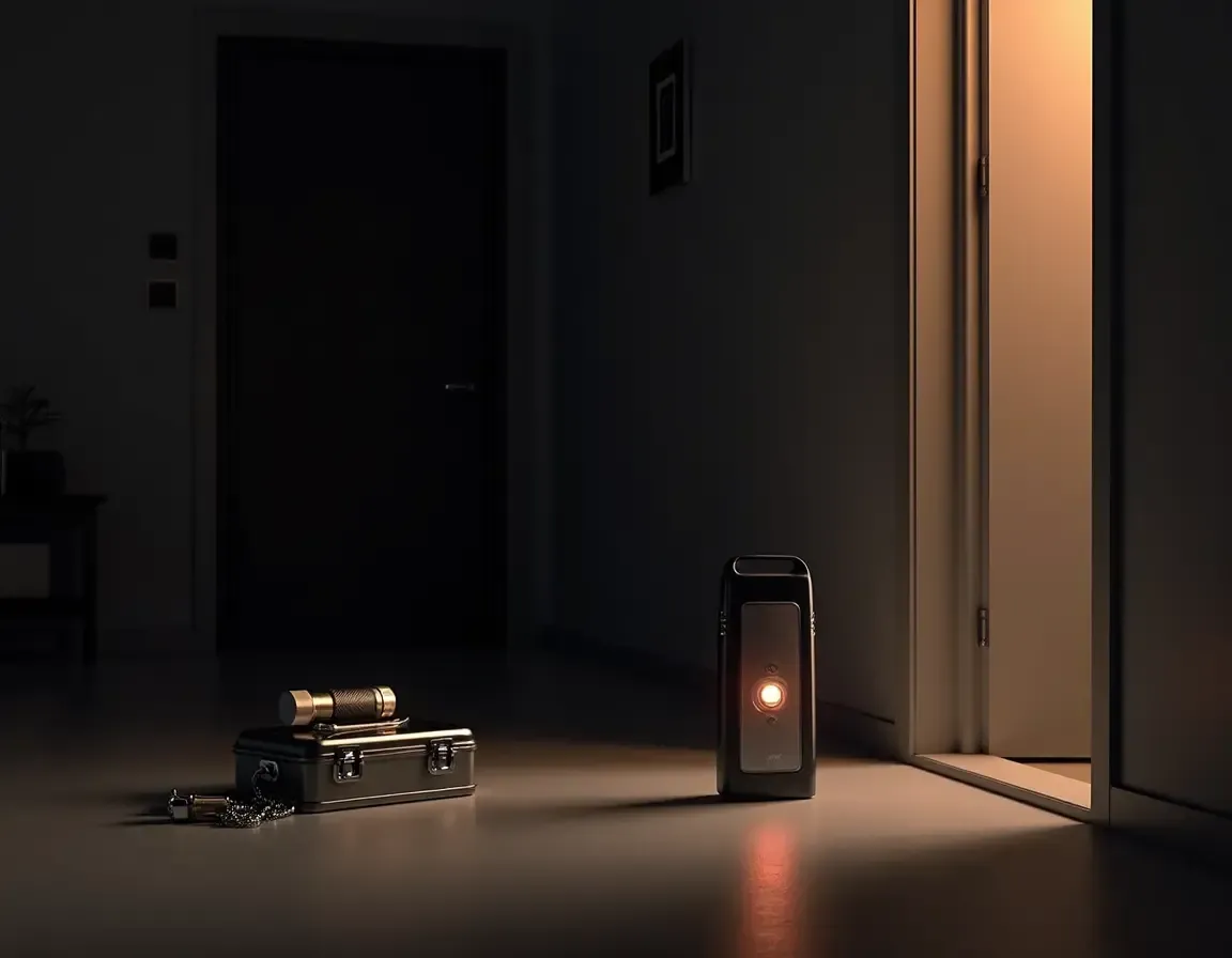 Home security and family safety items displayed together, such as lighting and entry-point accessories for protecting the household.