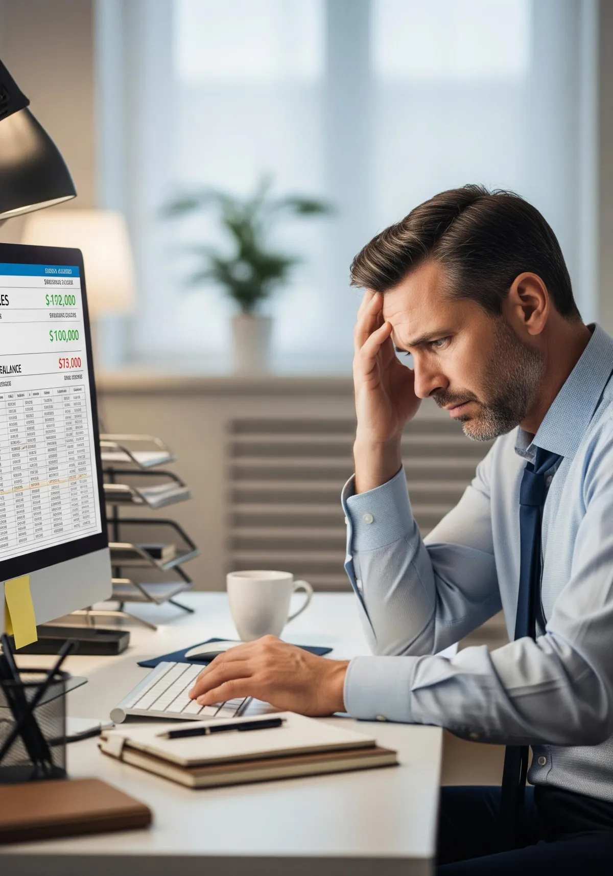 burnt out, frazzled, 45yo professional woman - generated by Gemini