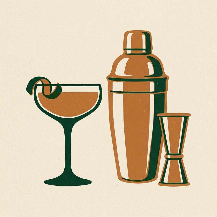 A cocktail on the bar