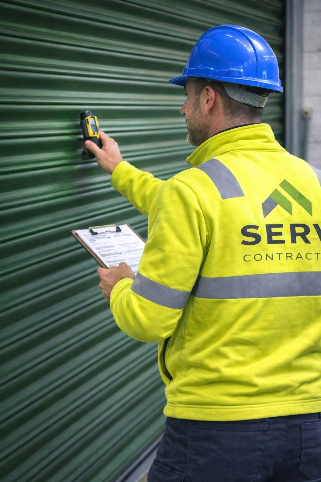 Serv Shutters technician repairing shutter problem in essex