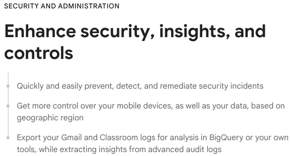 Enhance security, insights a controls