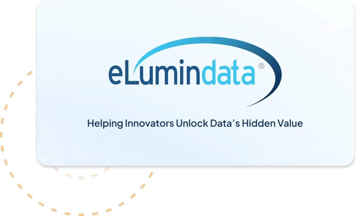 eLumindata logo with tagline “Helping Innovators Unlock Data’s Hidden Value.”