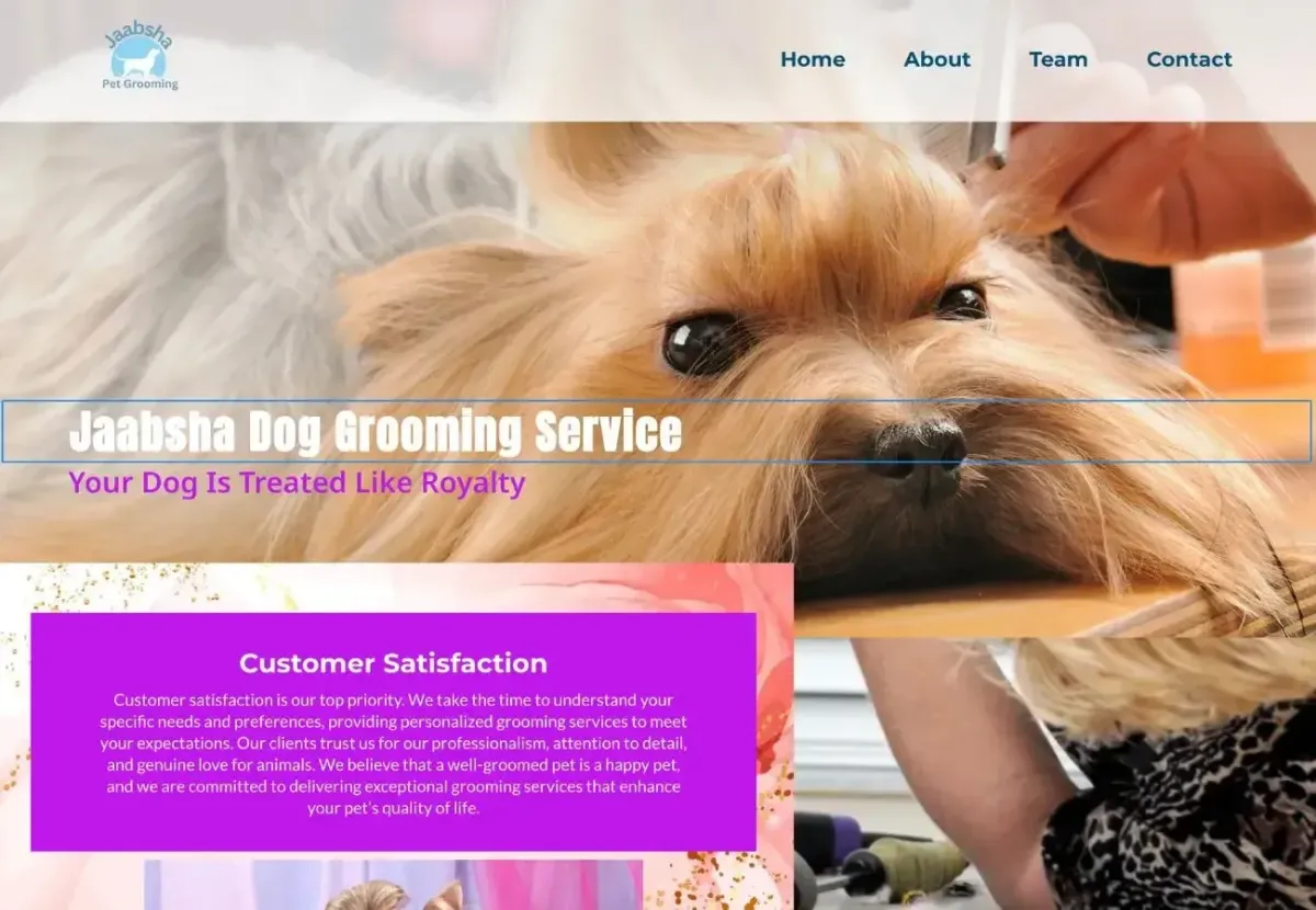 Pet Grooming Website