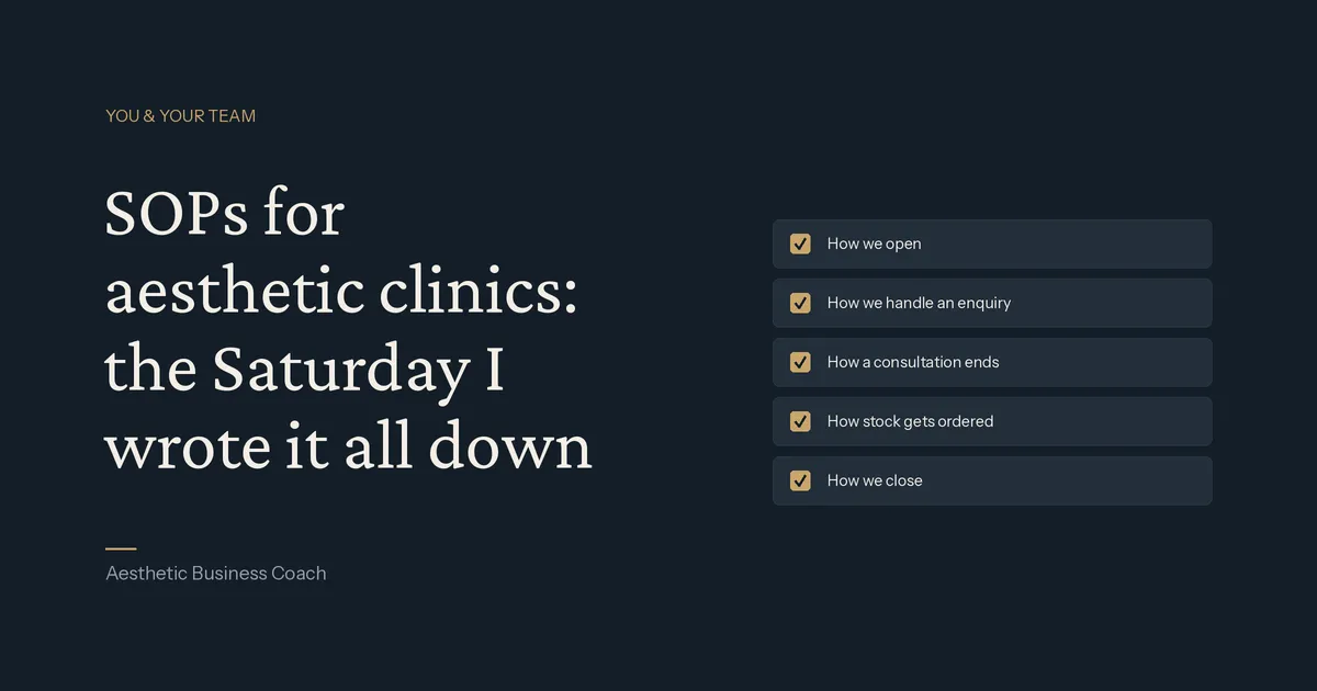 The Saturday I Wrote It All Down: SOPs for Aesthetic Clinics