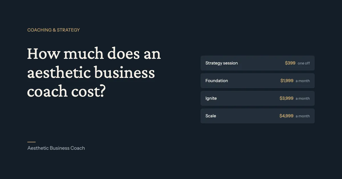 How much does an aesthetic business coach cost?