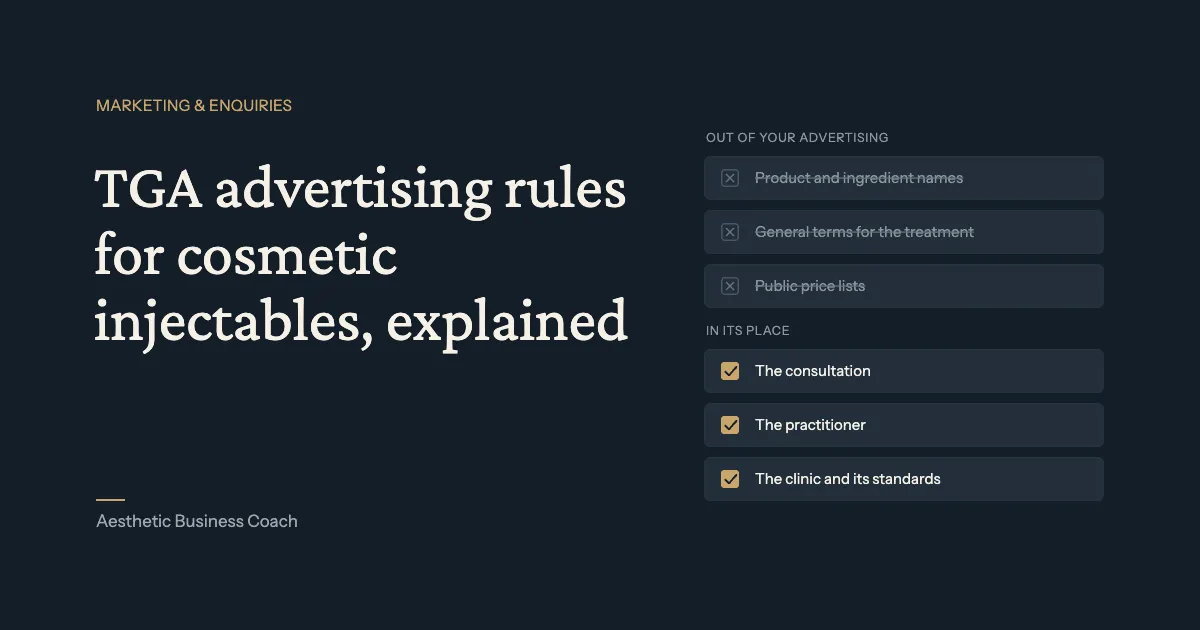 TGA advertising rules for cosmetic injectables, explained