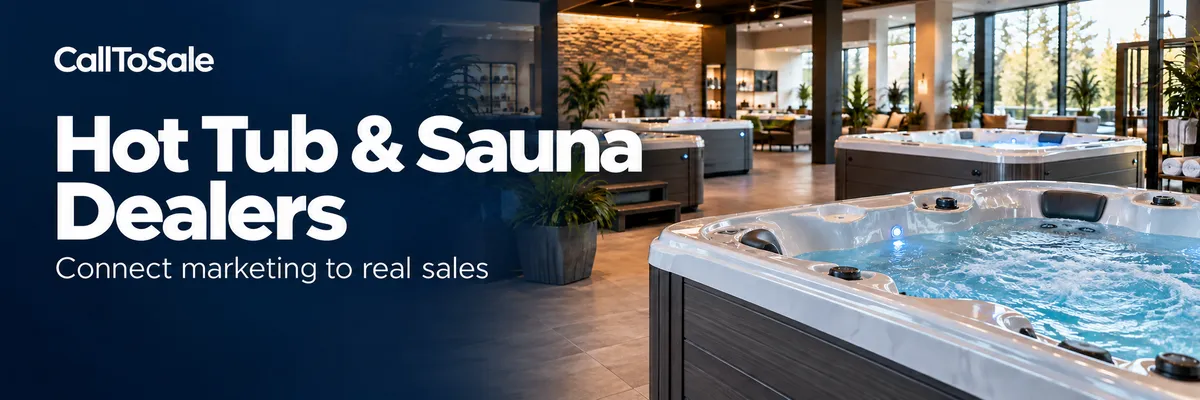 Hot tub and sauna dealers photo banner for Shopify POS offline conversion tracking
