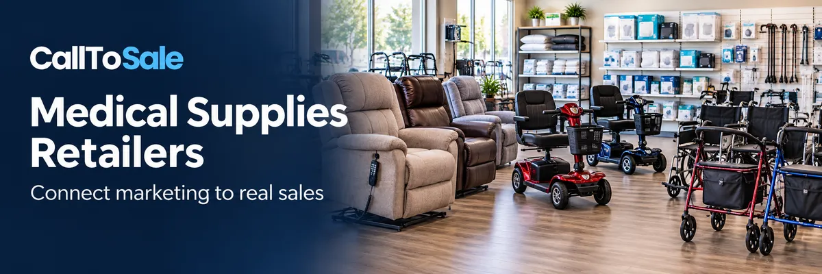 Medical supplies showroom with lift chairs, scooters and rollators for Shopify POS retailers