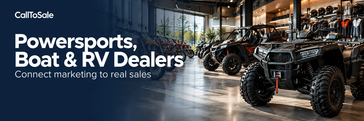 Powersports, boat and RV dealers photo banner for Shopify POS offline conversion tracking