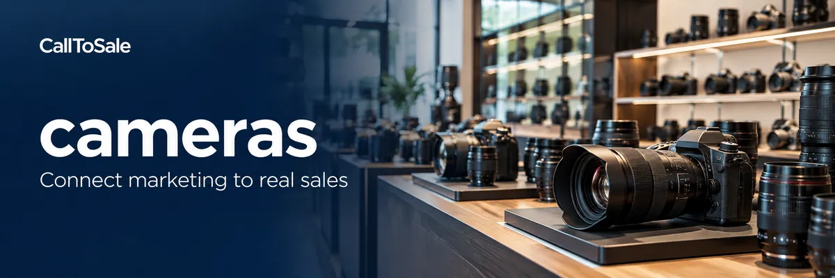 Camera and specialist electronics stores photo banner for Shopify POS offline conversion tracking