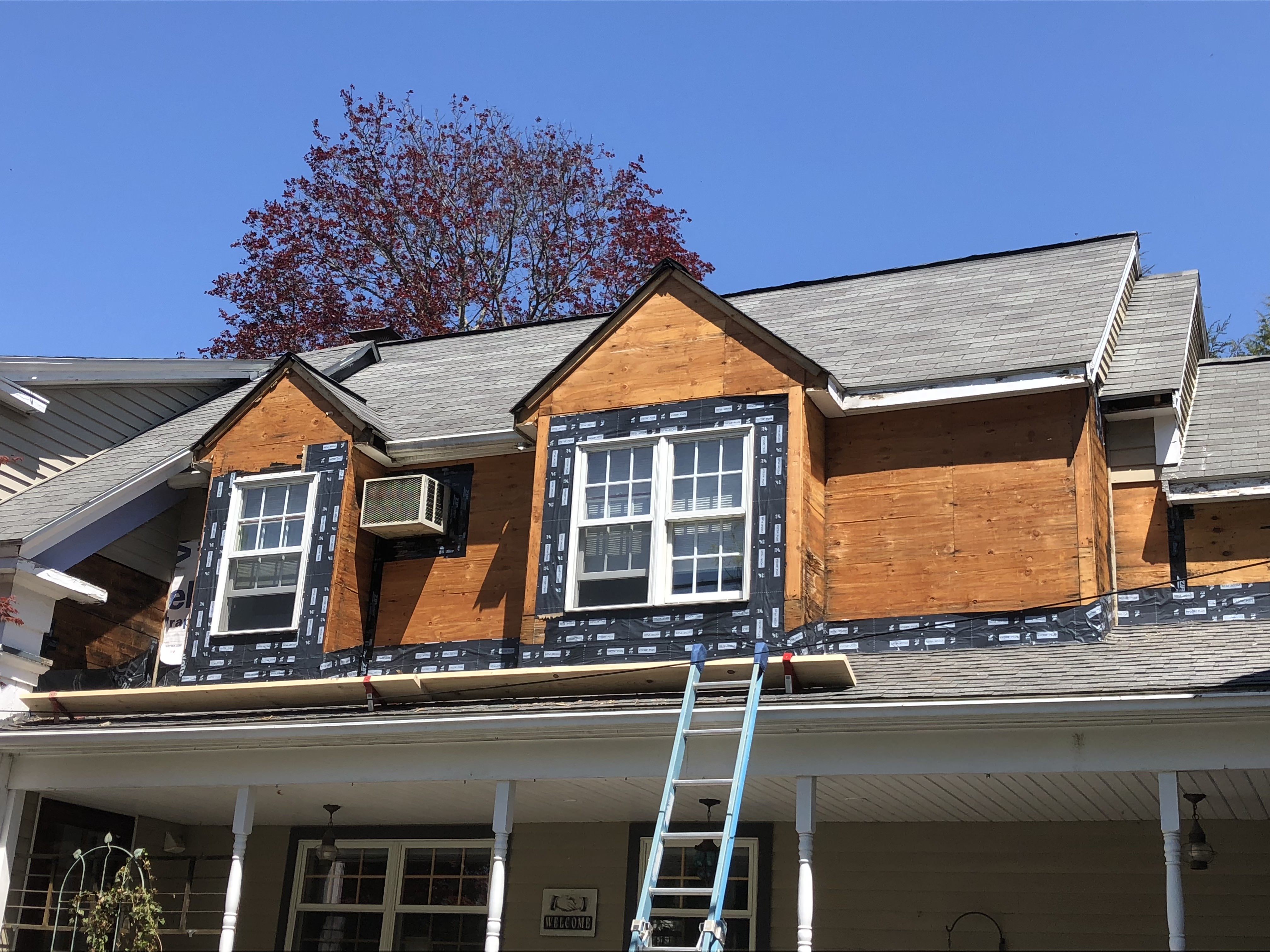 Home addition under construction by ARM Construction in Worcester County, MA