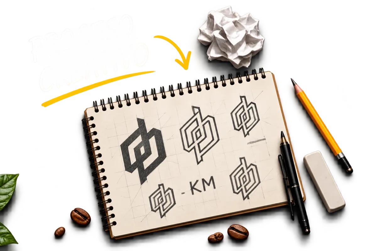 Proceso creativo de diseño de logotipo e identidad visual desarrollado por Kreative Medien