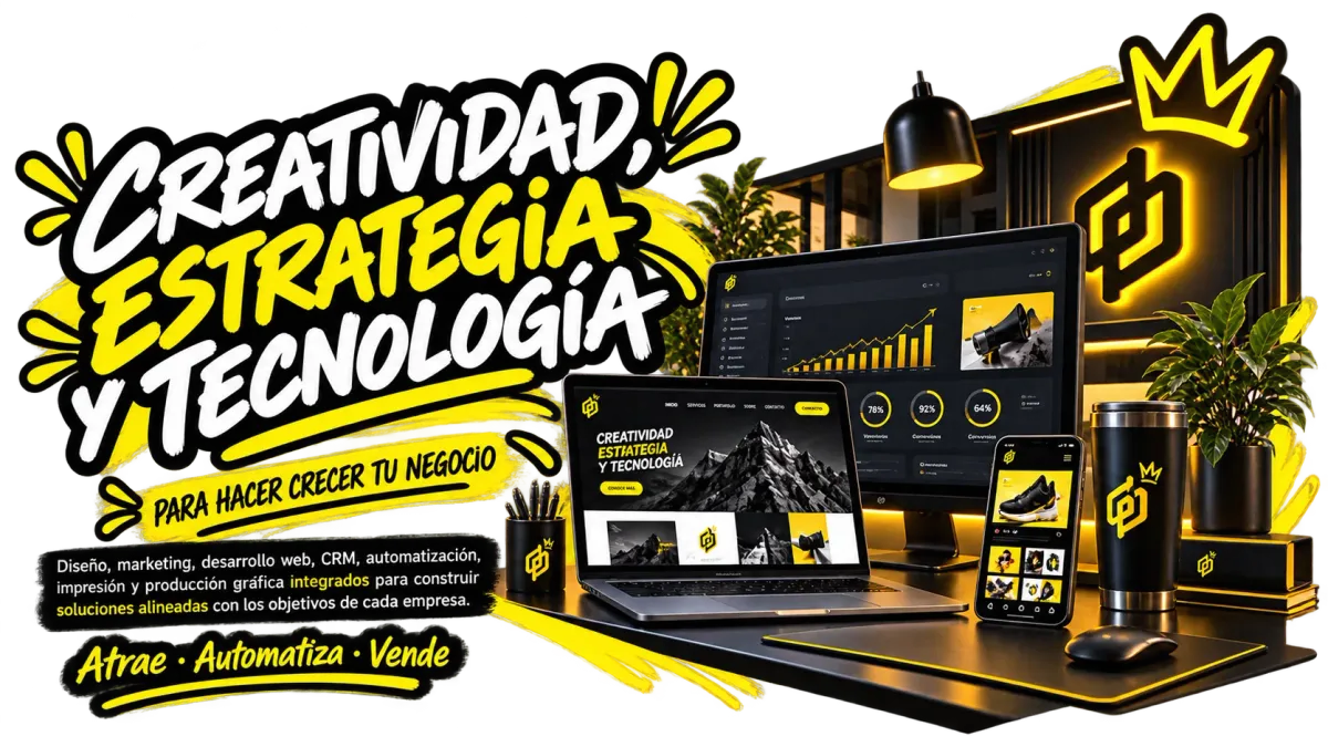 Kreative Medien integra diseño, marketing, desarrollo web, CRM, automatización, impresión y producción gráfica
