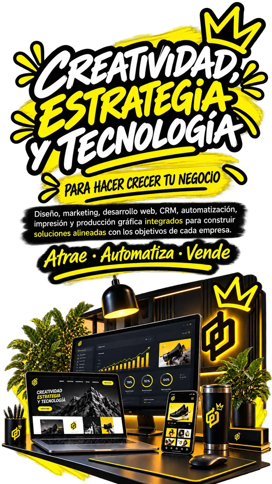 Kreative Medien conecta diseño, marketing, tecnología, CRM, automatización y producción en una solución integral