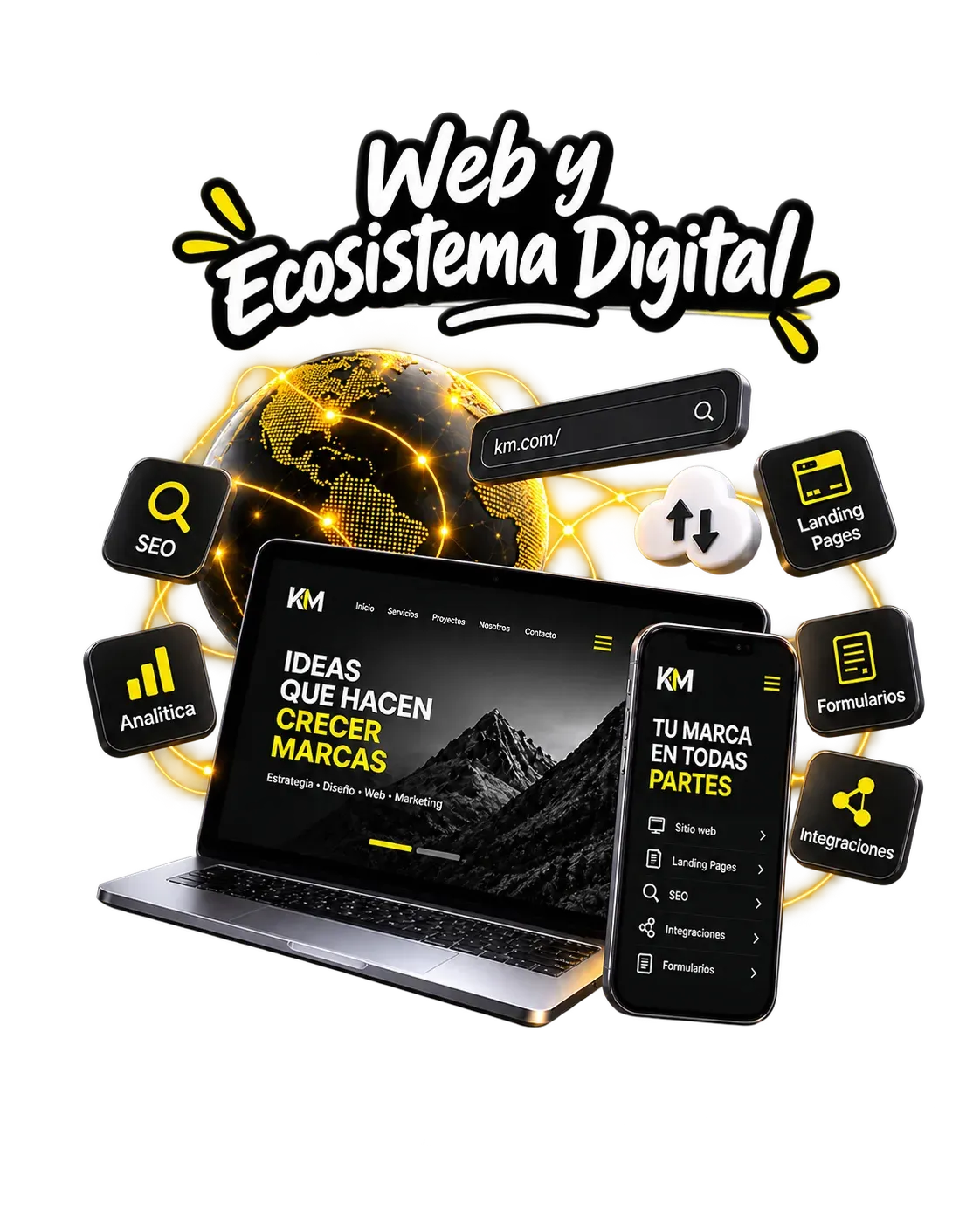Desarrollo web y ecosistema digital con sitios web, landing pages, formularios e integraciones