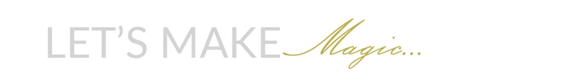 Let's Mae Magic with the word magic gold and in various fonts