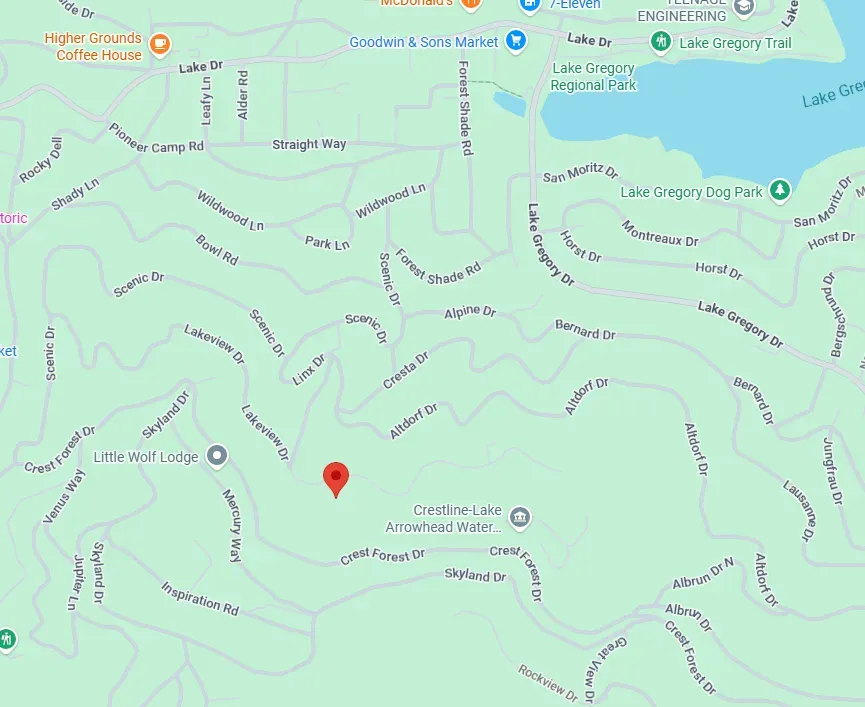 Map placeholder for 23959 Lakeview Dr, Crestline, CA 92325